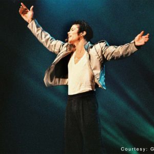 Michael Jackson performs on stage.