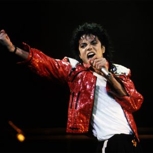 Michael Jackson performs in concert circa 1986.