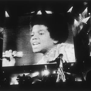 Michael Jackson performs on stage during his HIStory World Tour.