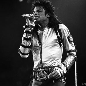 Michael Jackson performs during his Bad World Tour in 1988.