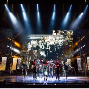 Michael Jackson ONE at Mandalay Bay, Las Vegas, includes over 550 lighting fixtures, almost 300 custom LED features, built into the show’s various set pieces, 26 projectors, 11 TV monitors, and a 40-ft-wide, 30-ft-high LED wall.