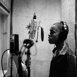 Cast members in recording studio for MJ the Musical cast recording. The album was released July 15, 2022.