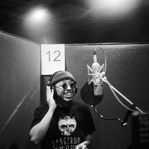 Cast members in recording studio for MJ the Musical cast recording. The album was released July 15, 2022.