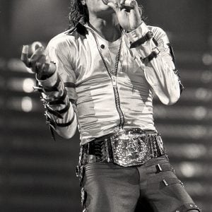 Michael Jackson performs in Denver, Colorado, on Bad Tour March 24, 1988