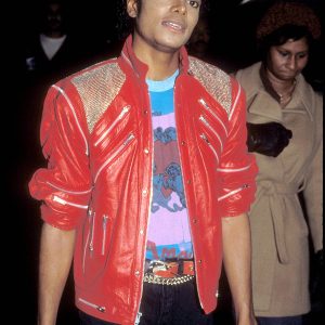 Michael Jackson wearing red jacket Beat It short film