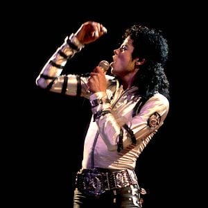 Michael Jackson performs on Bad Tour at Rosemont Horizon near Chicago on April 19, 1988