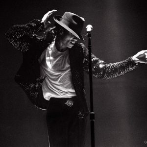 Michael Jackson performs on stage