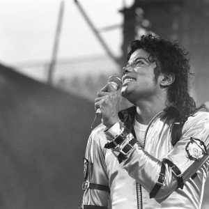 Michael Jackson performs during Bad Tour